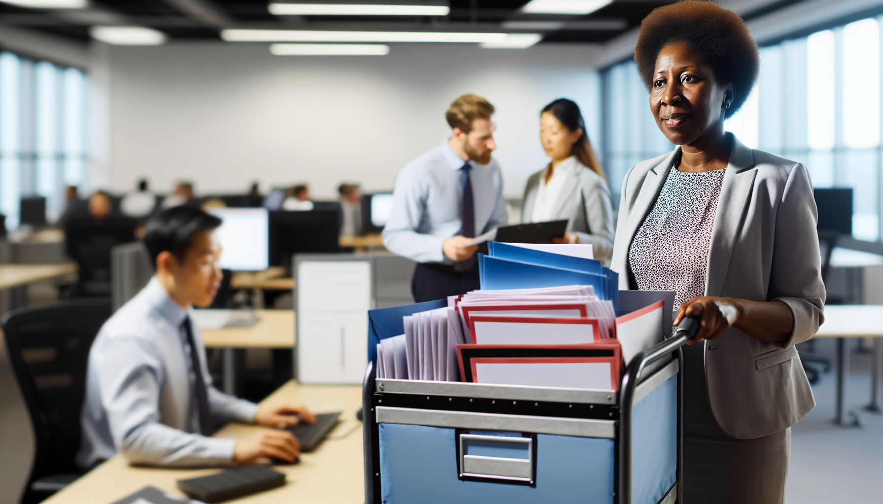 Mobile mail cart for efficient mail transportation