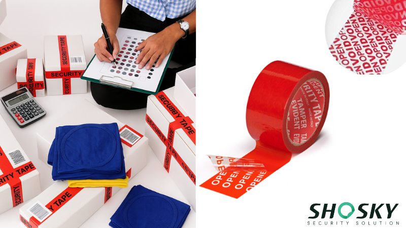 Packaging sealed with red-tamper evident tape, ensuring product safety and security