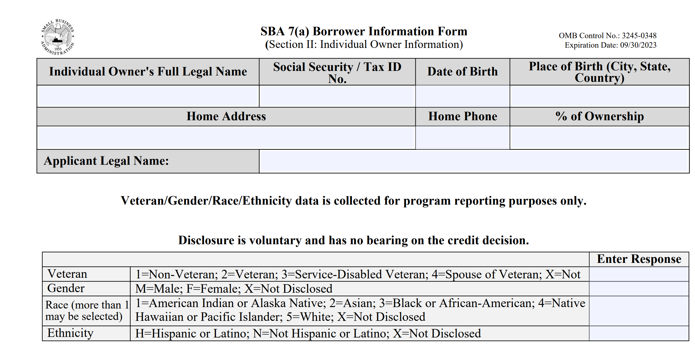 sba loan form 1919, citizenship status, 