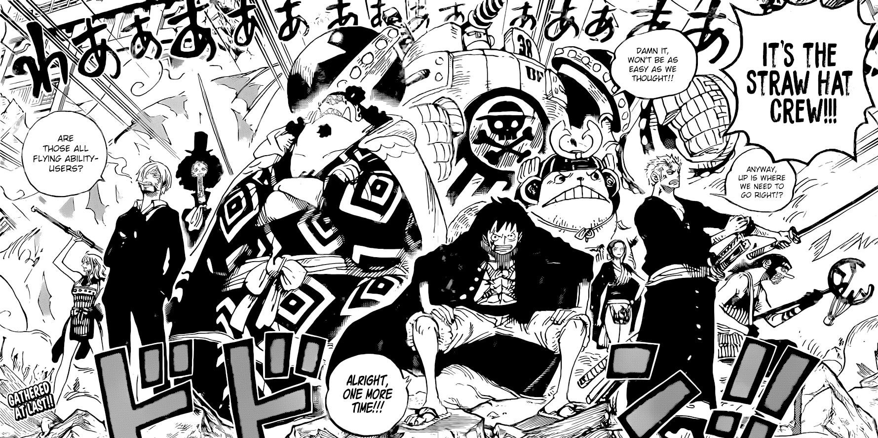 Straw Hats Pirates Reunion luffy and gang in samurai outfit in Wano before war in onigashima from one piece