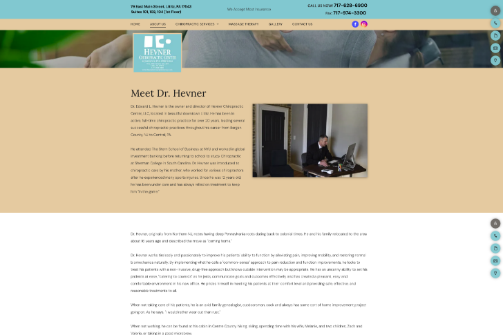 Chiropractic Website Design About Us Section