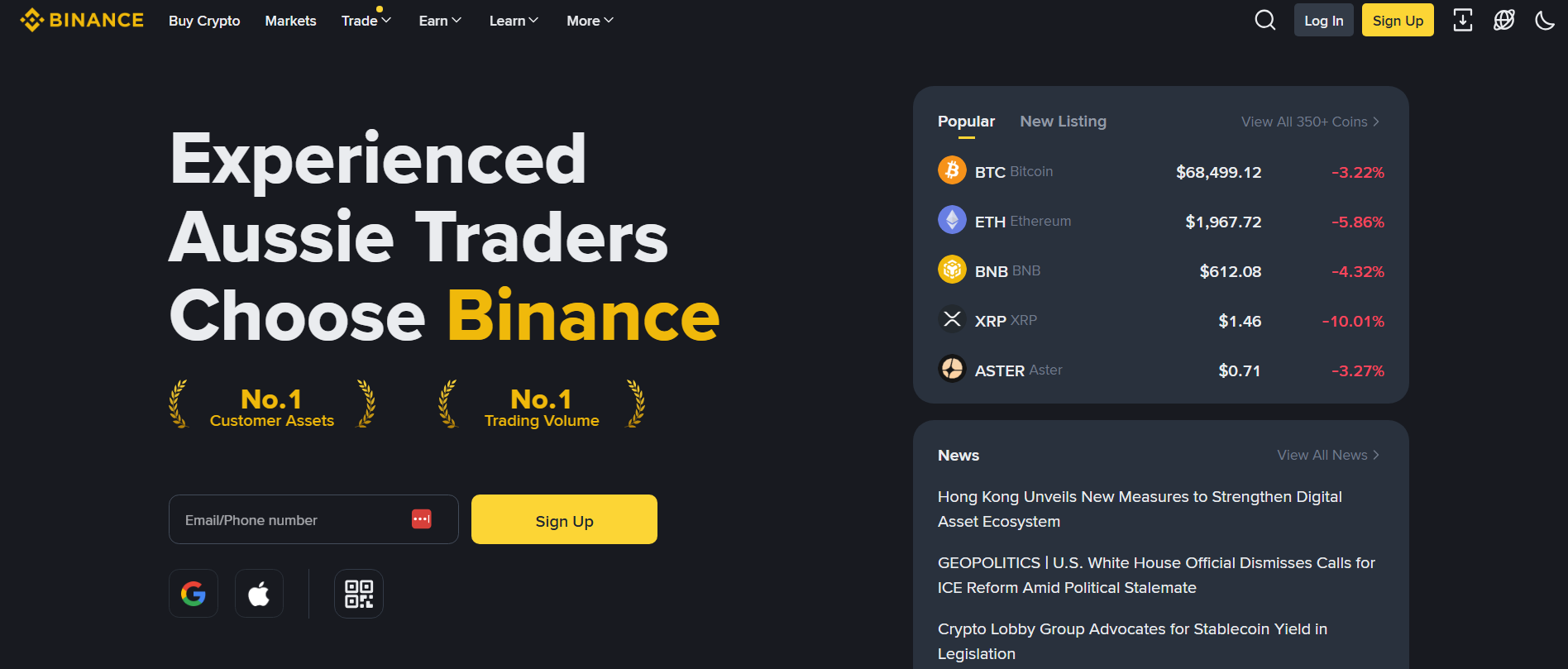 Binance - Best Crypto Exchanges for Australian Traders