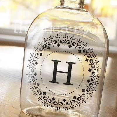 Initialled bottle. Pinterest @tippjunkie