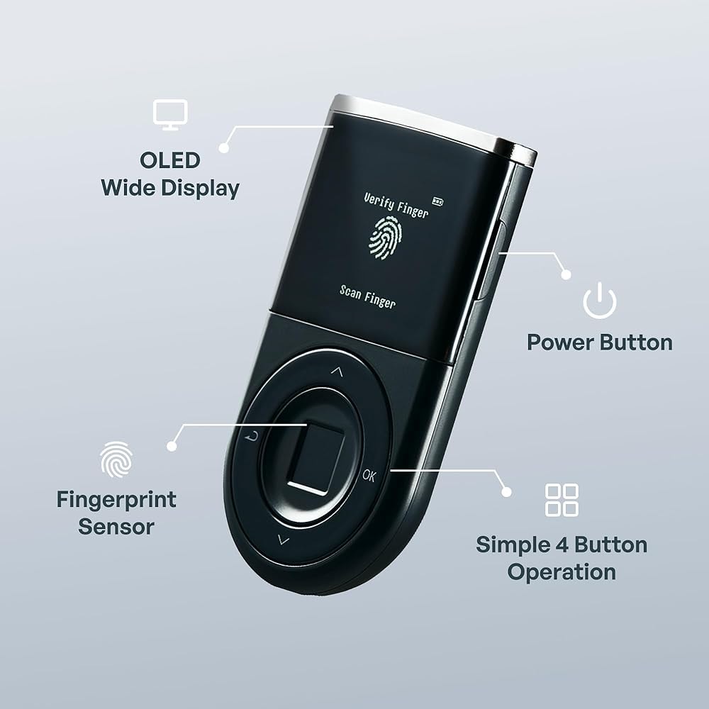 The elegant design of the D'Cent Biometric Wallet emphasizing its build quality.