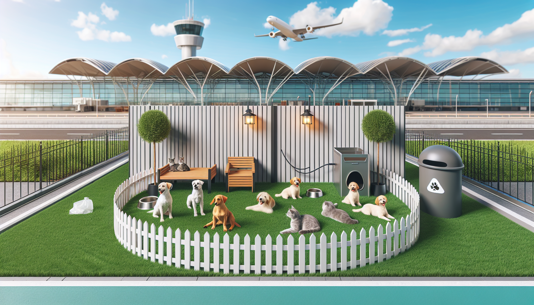 Pet relief area near WestJet's terminal