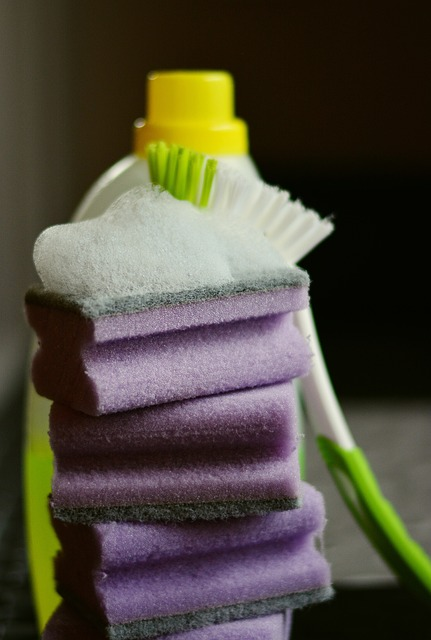 wipe down surfaces with a sponge