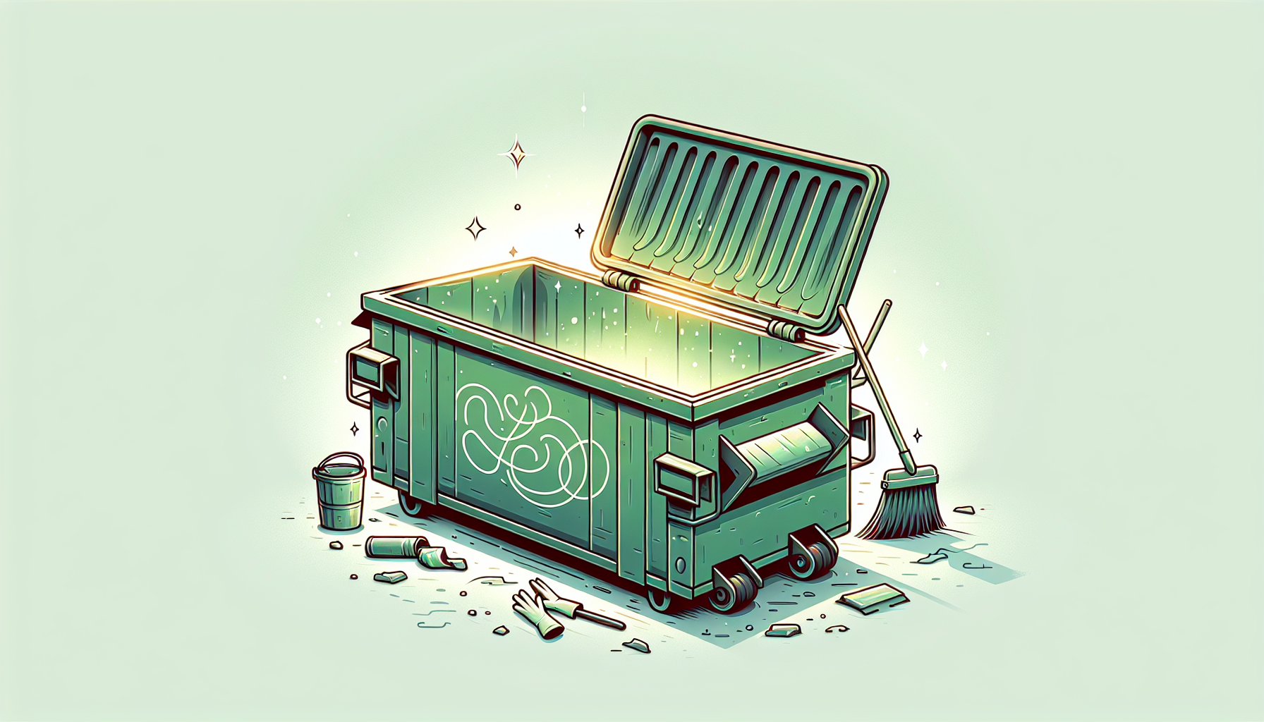 Illustration of a clean and well-maintained dumpster
