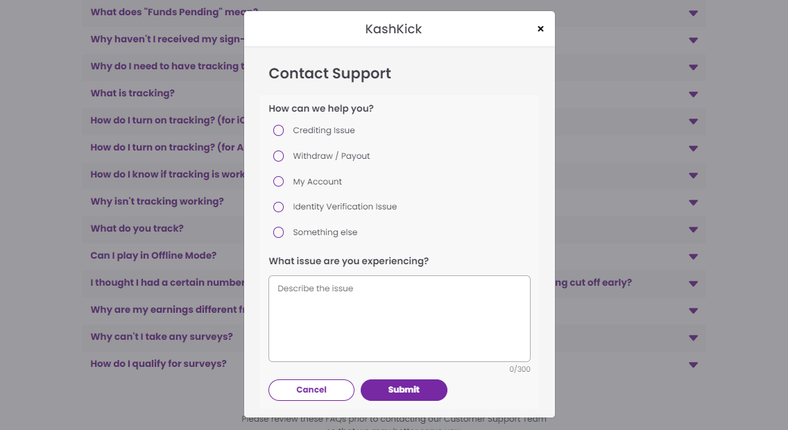 customer support form