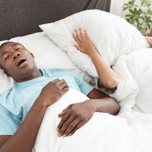 person snoring loudly