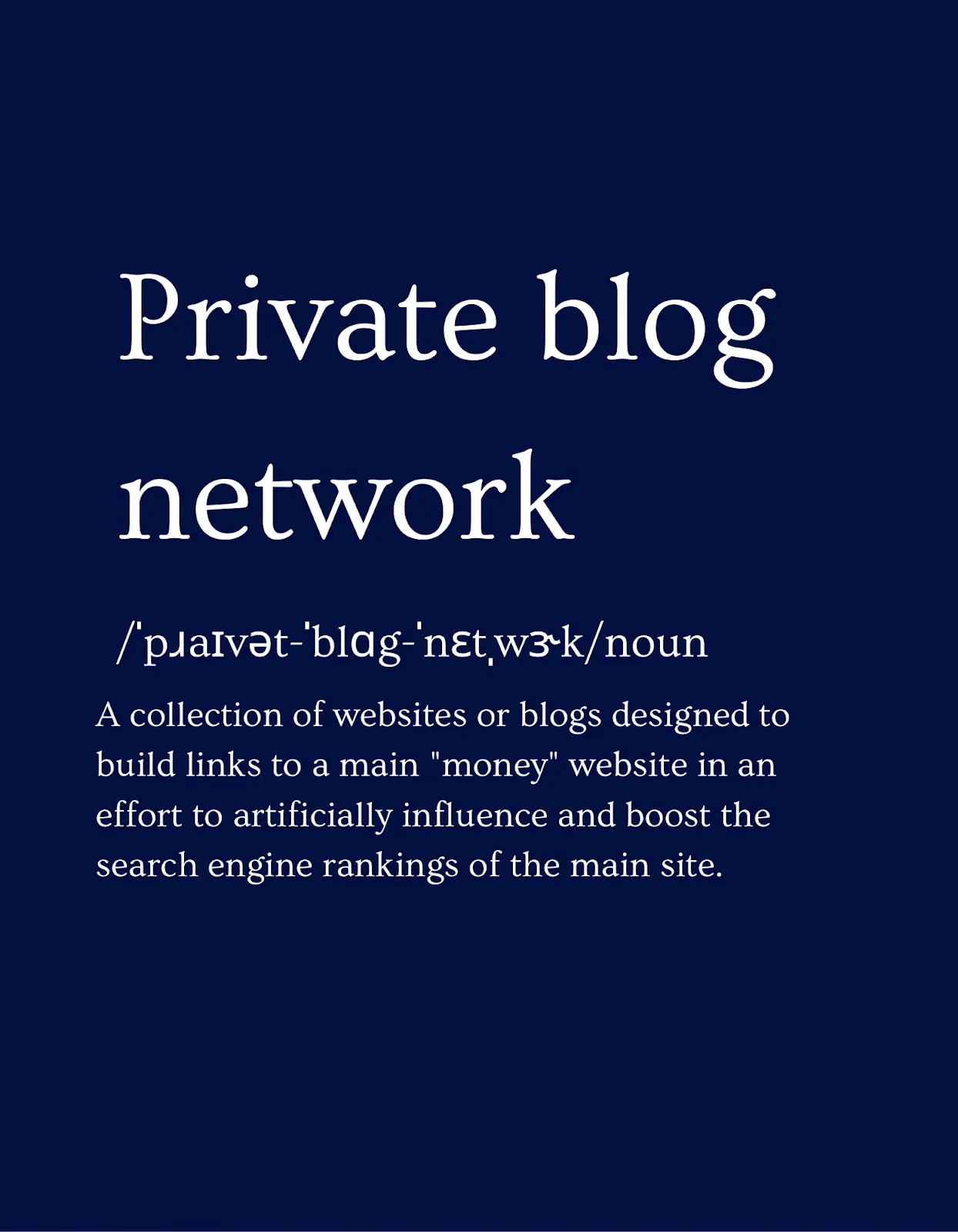 Private Blog Network Defenition