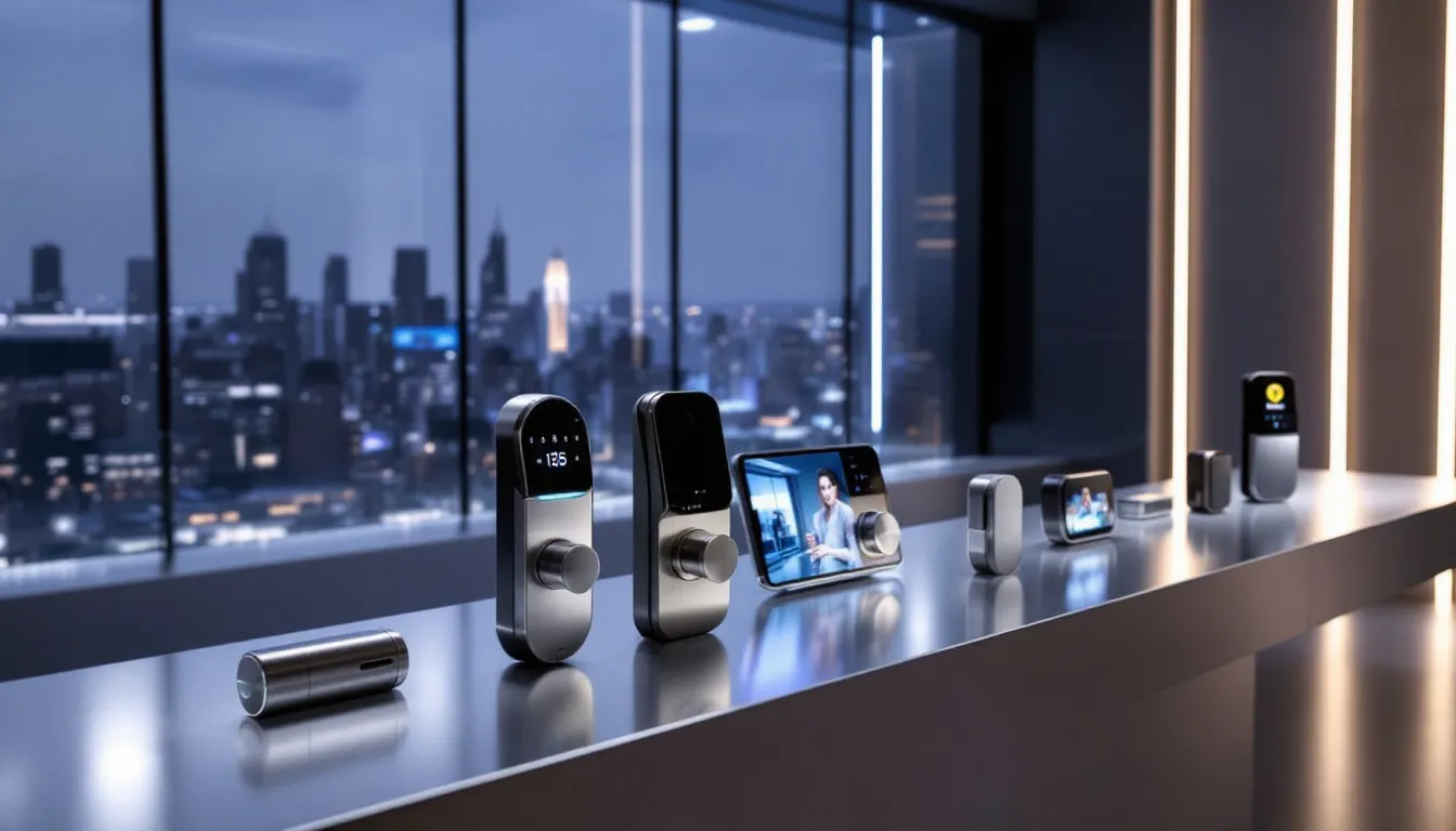 An overview of the smart lock market with various smart locks displayed.