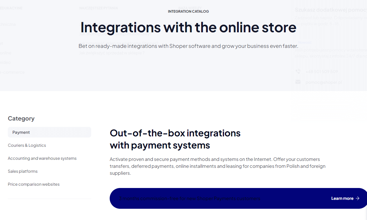 Shoper integrations - screenshot.