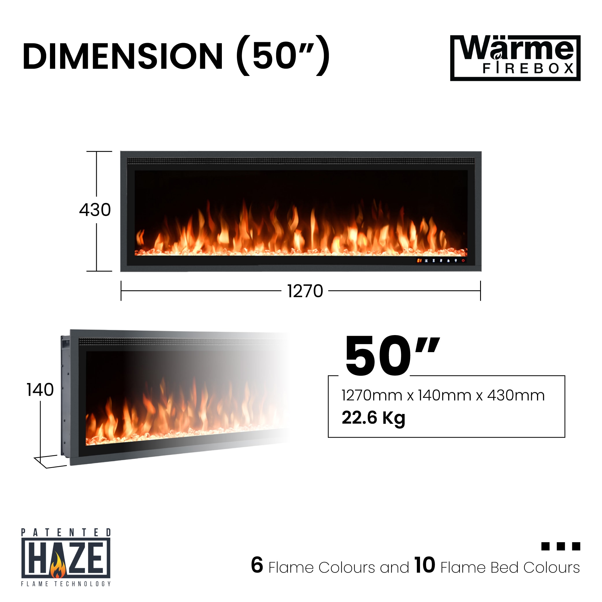 An illustration depicting the installation process of an electric fireplace.