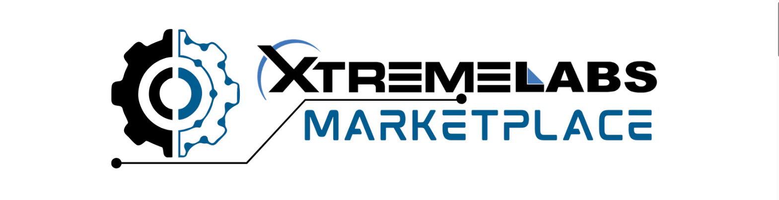 XTREMELABS Marketplace logo featuring a gear and circuit design representing virtual labs and technical training solutions.