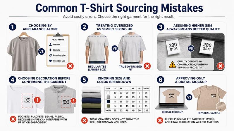 Common T-shirt sourcing mistakes to avoid when ordering custom shirts in bulk