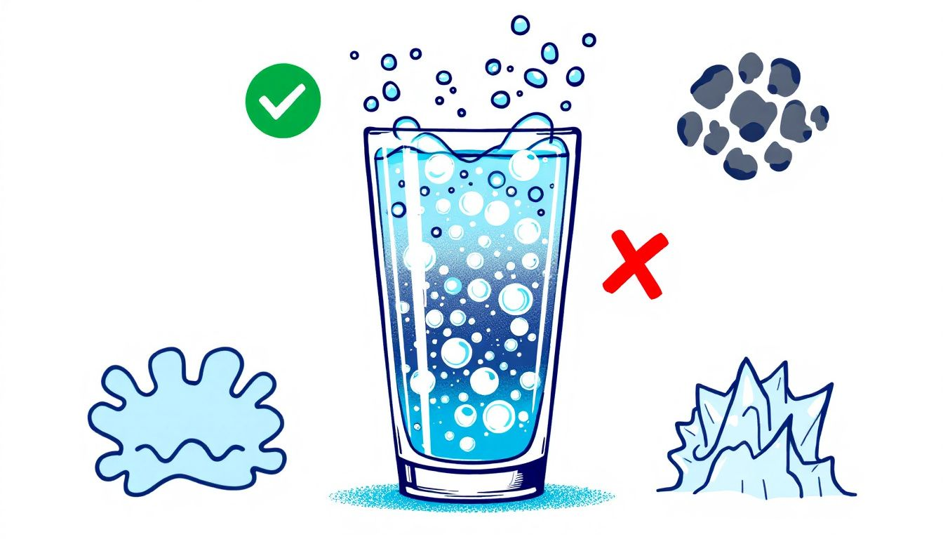 A refreshing glass of sparkling water filled with bubbles, representing the essence of drinking sparkling water.