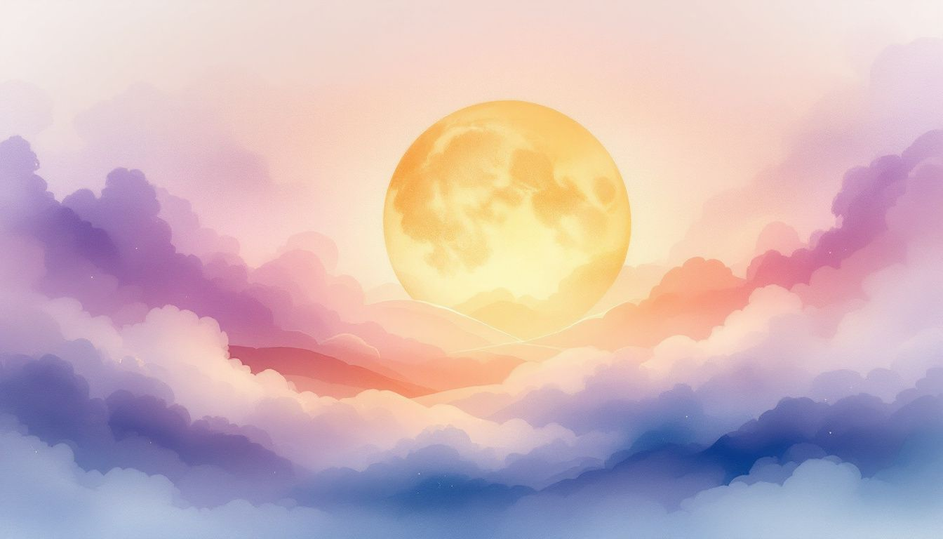 An illustration of the sun and moon rising in the sky, symbolizing the sun sign.