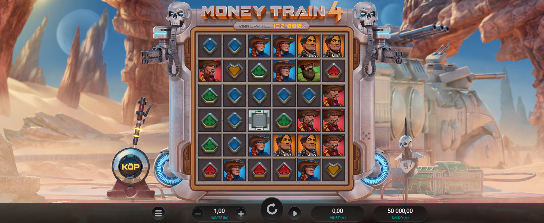 Money Train 4 slot med bonus buy och hög maxvinst i free spins funktion