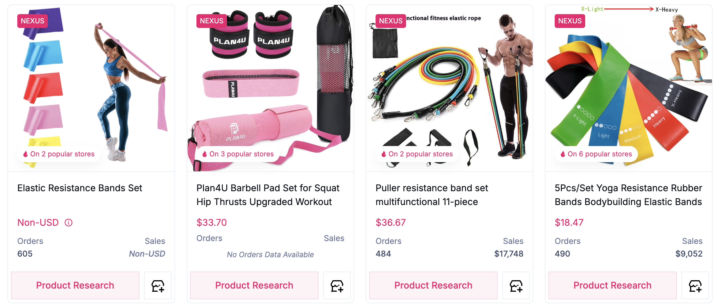 dropship fitness products - resistance bands set