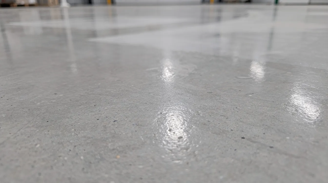 Coated concrete floor surface