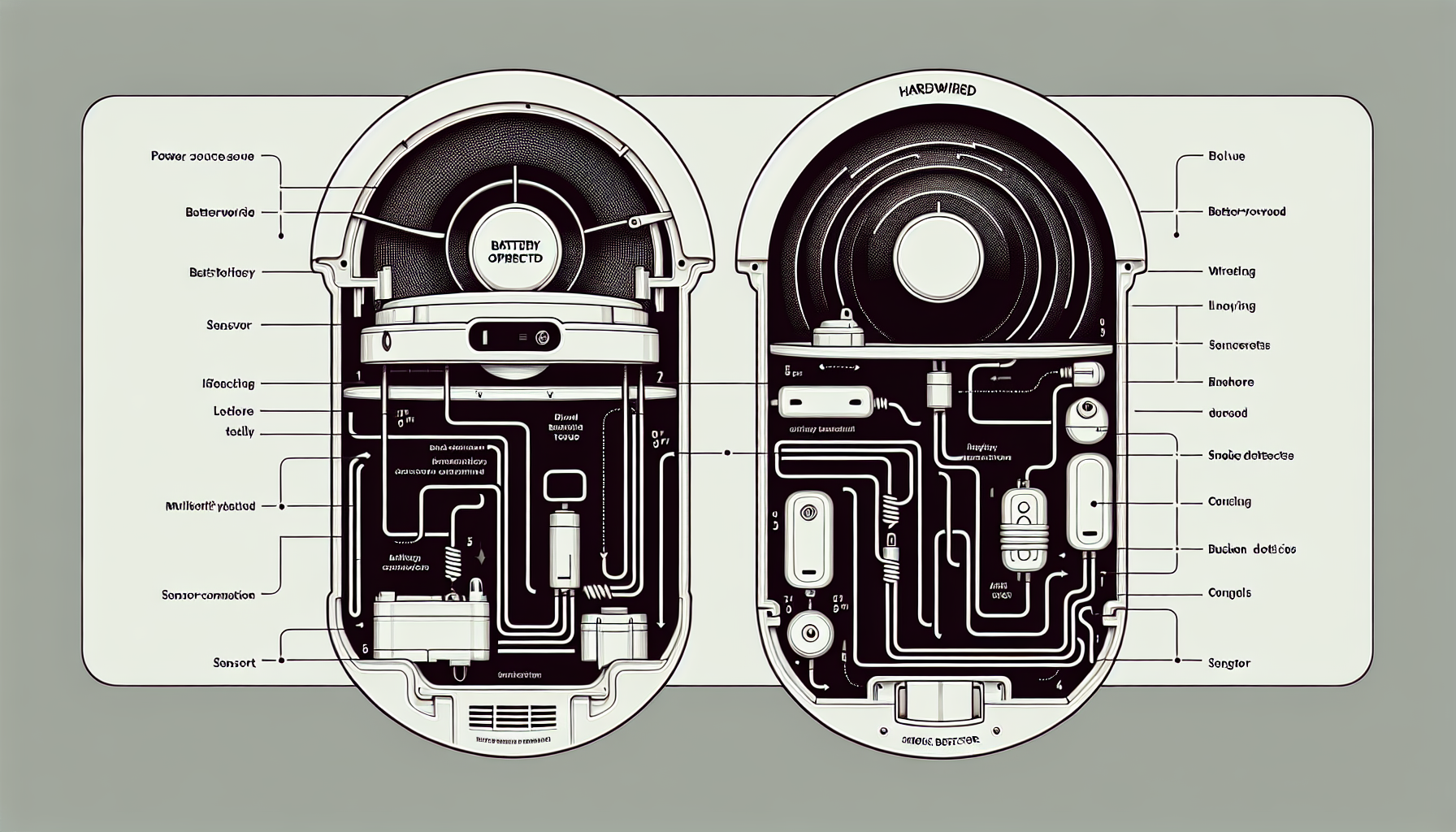 Comparison of battery-operated and hardwired smoke detectors