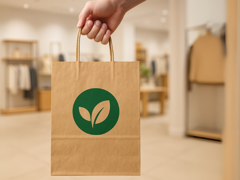 an illustration of a paper bag enhanching brand visibility 
