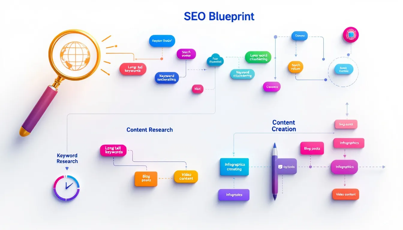 A visual representation of keyword research techniques for effective SEO.