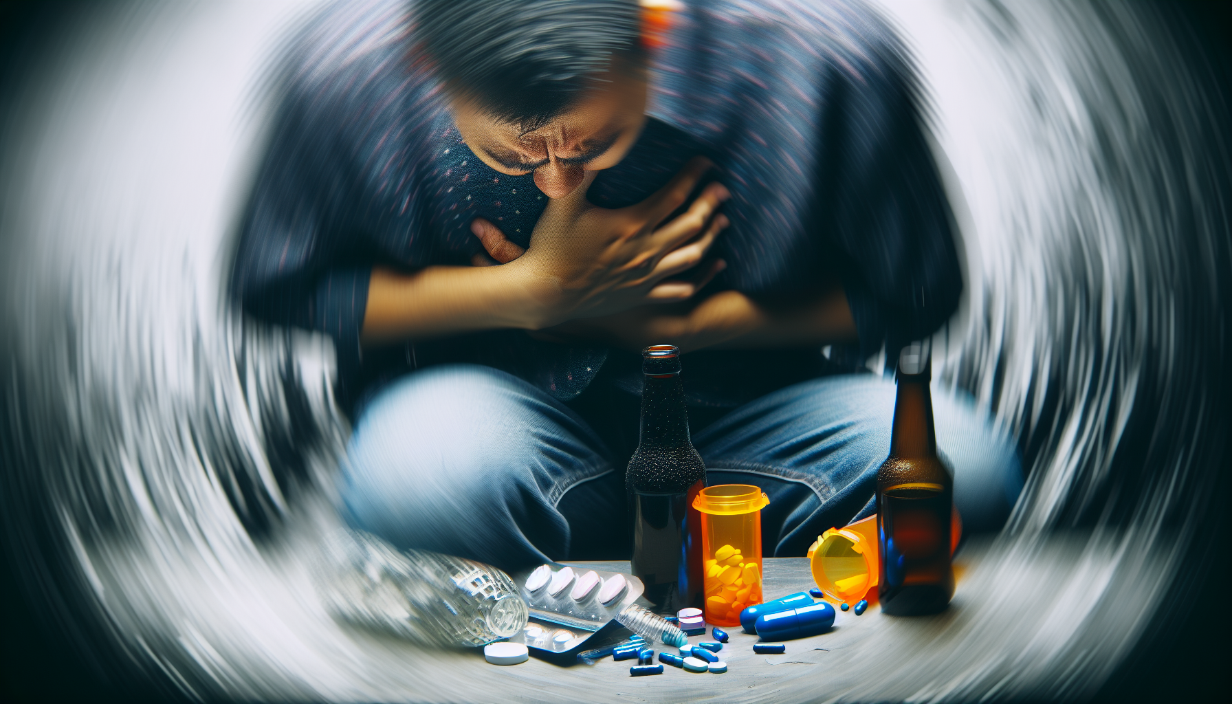 Person feeling unwell after consuming alcohol while on antibiotics