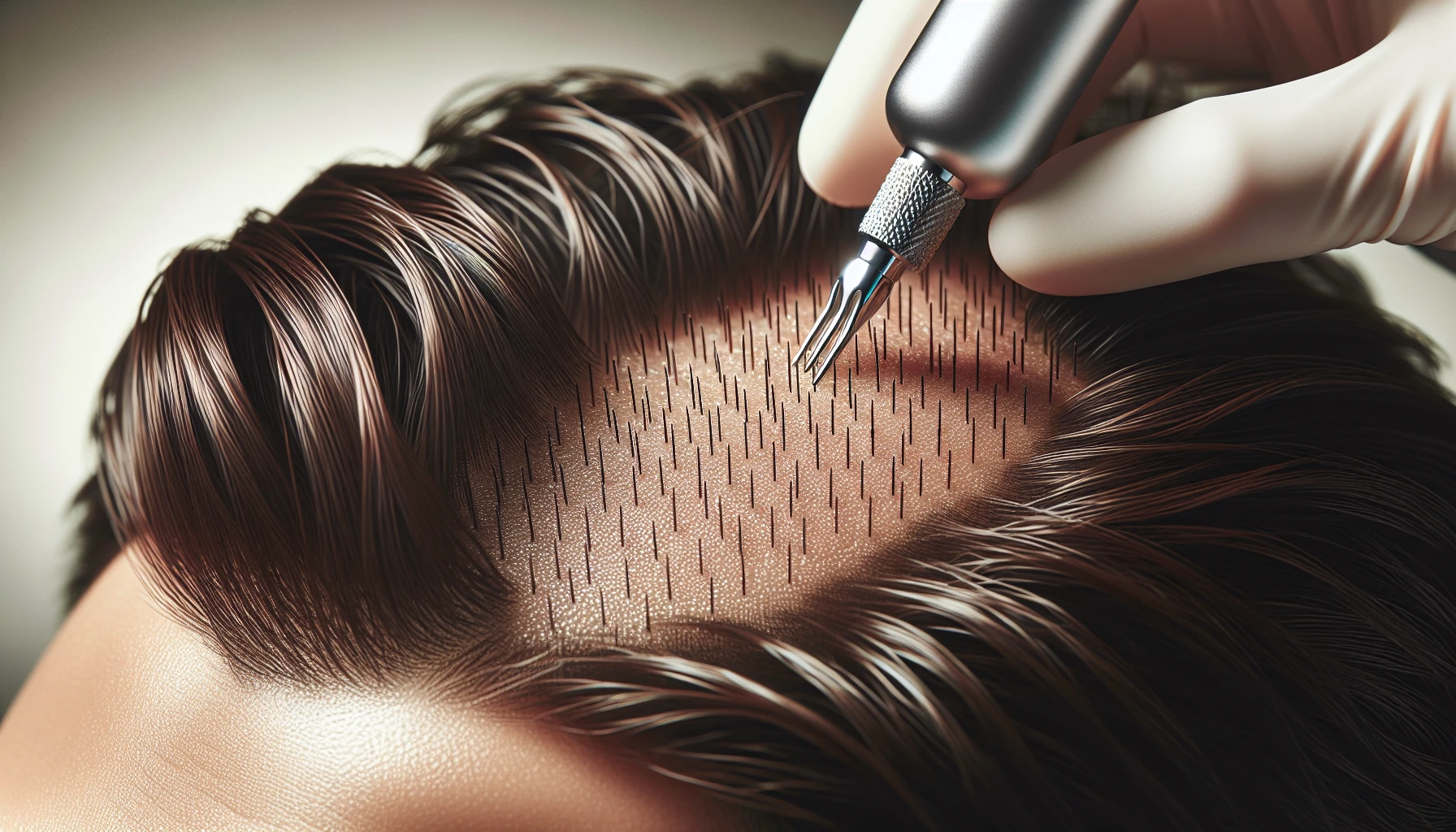 Microneedling procedure for hair thickening