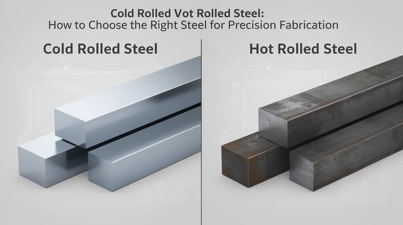 The image illustrates the comparison between cold rolled and hot rolled steel, highlighting their distinct characteristics such as surface finish and dimensional accuracy. Cold rolled steel features a smooth surface and tighter tolerances, making it ideal for precision applications, while hot rolled steel has a rougher surface and is processed at high temperatures, suitable for various structural components.