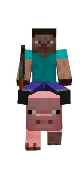 Riding Pigs in Minecraft
