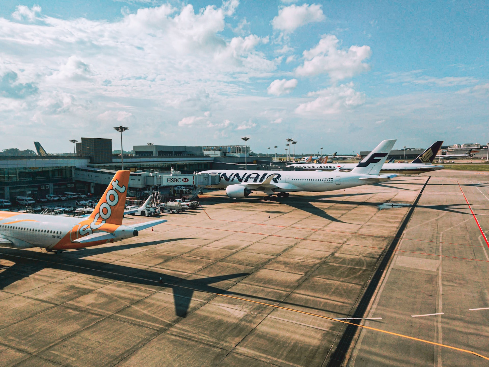 Best airlines to fly to Japan: Finnair aircraft at a jetway.