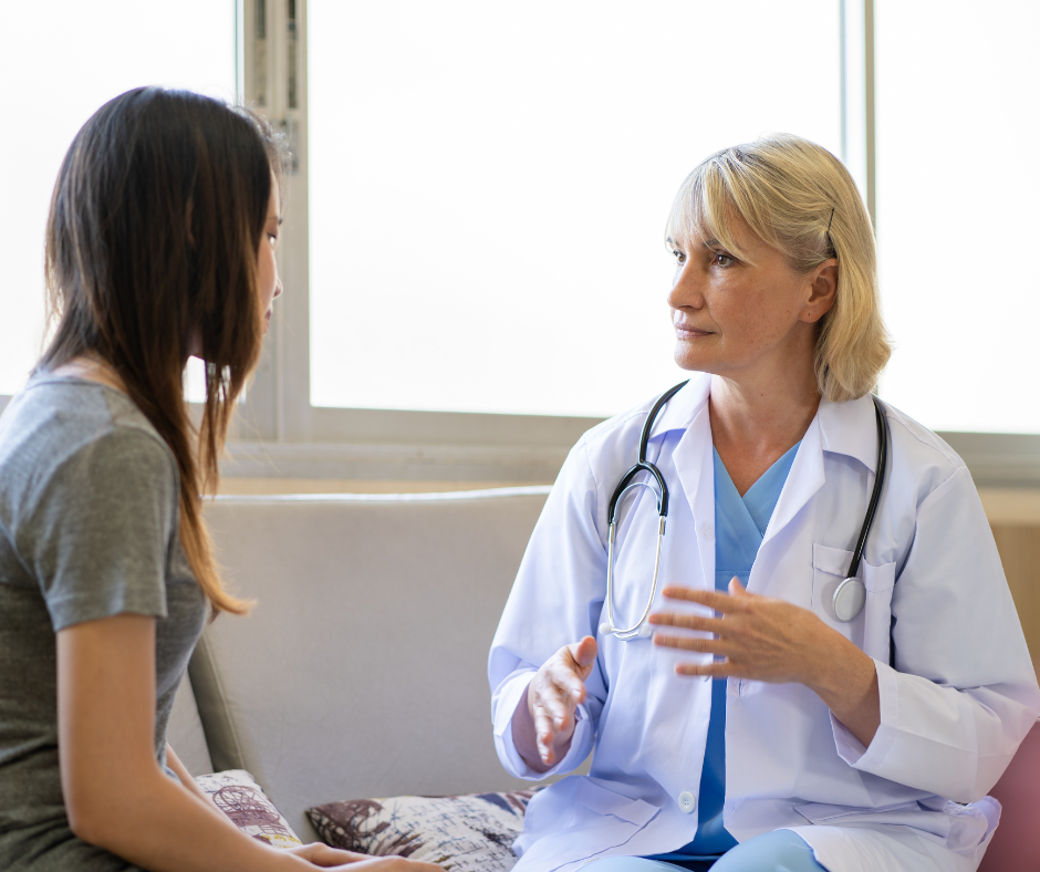 A healthcare professional administering mental health services to a patient