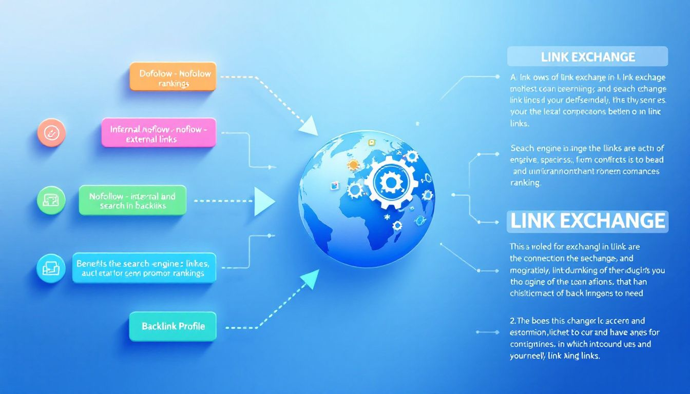 Ein Diagramm, das die Rolle des Linktausches in der Suchmaschinenoptimierung verdeutlicht.