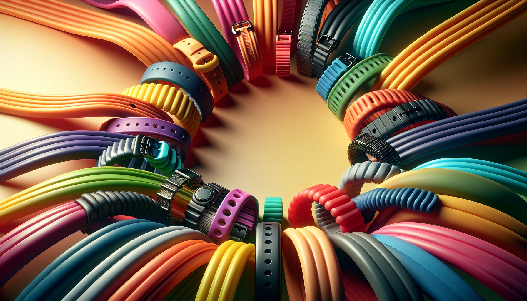 Colorful rubber watch bands