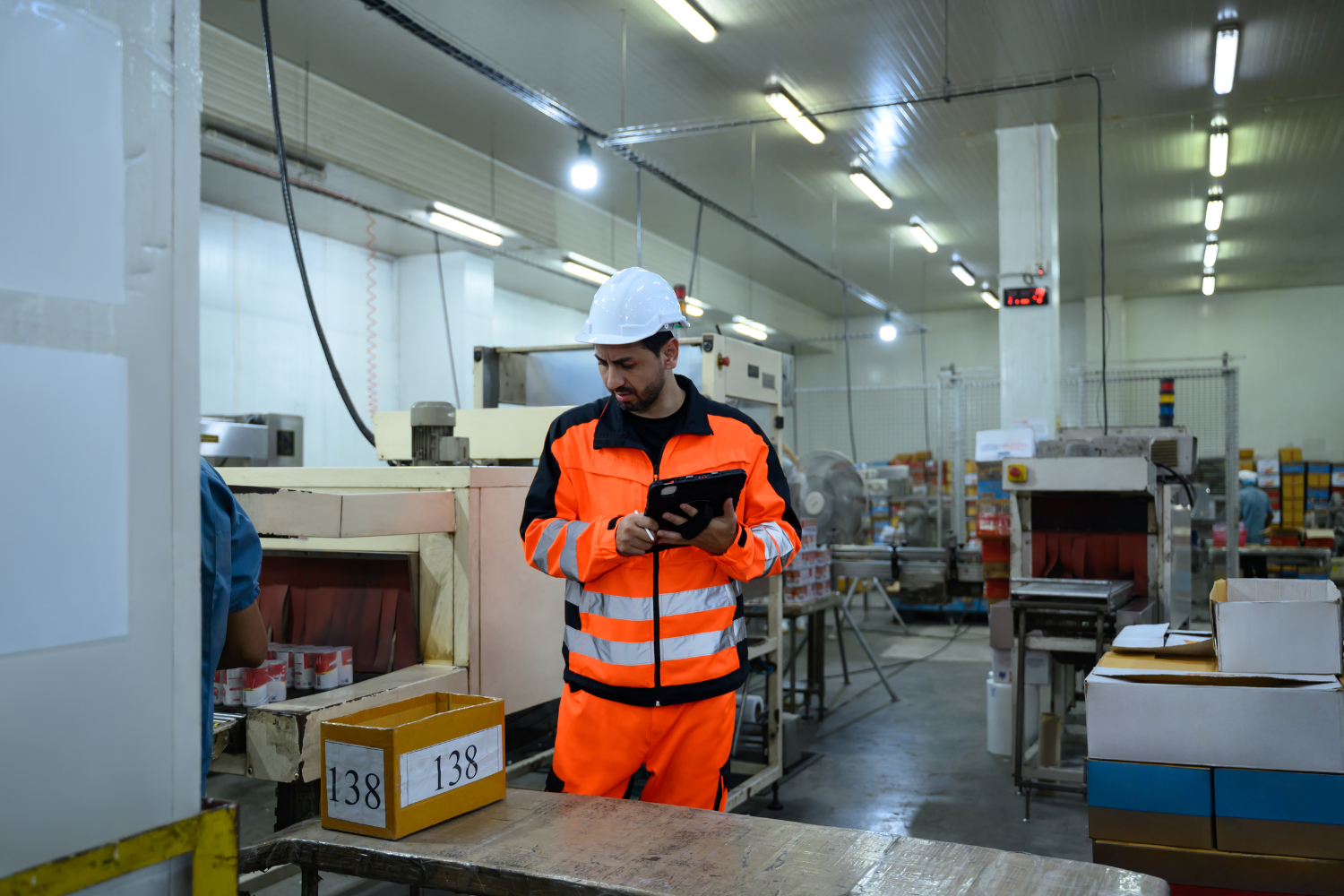 Technician doing inspection in a facility.