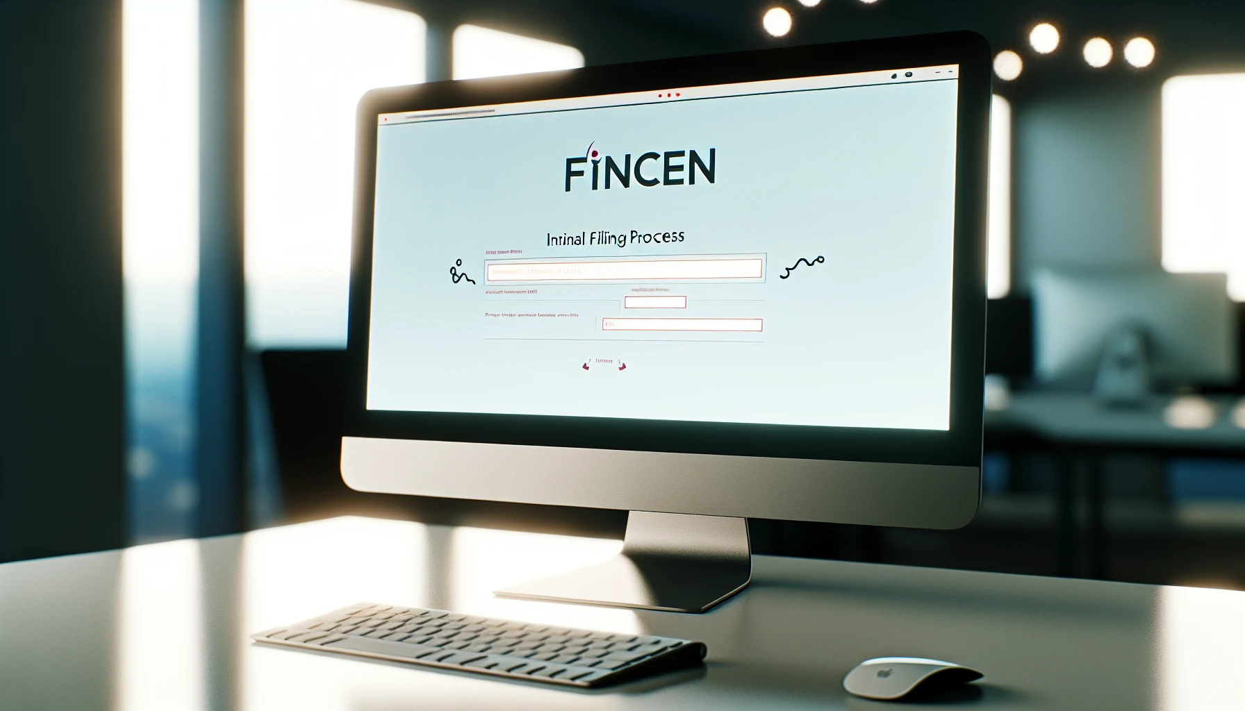An electronic device displaying the FinCEN website for filing initial beneficial ownership reports