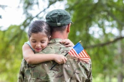 Marine Corps Reservist and young daughter. 