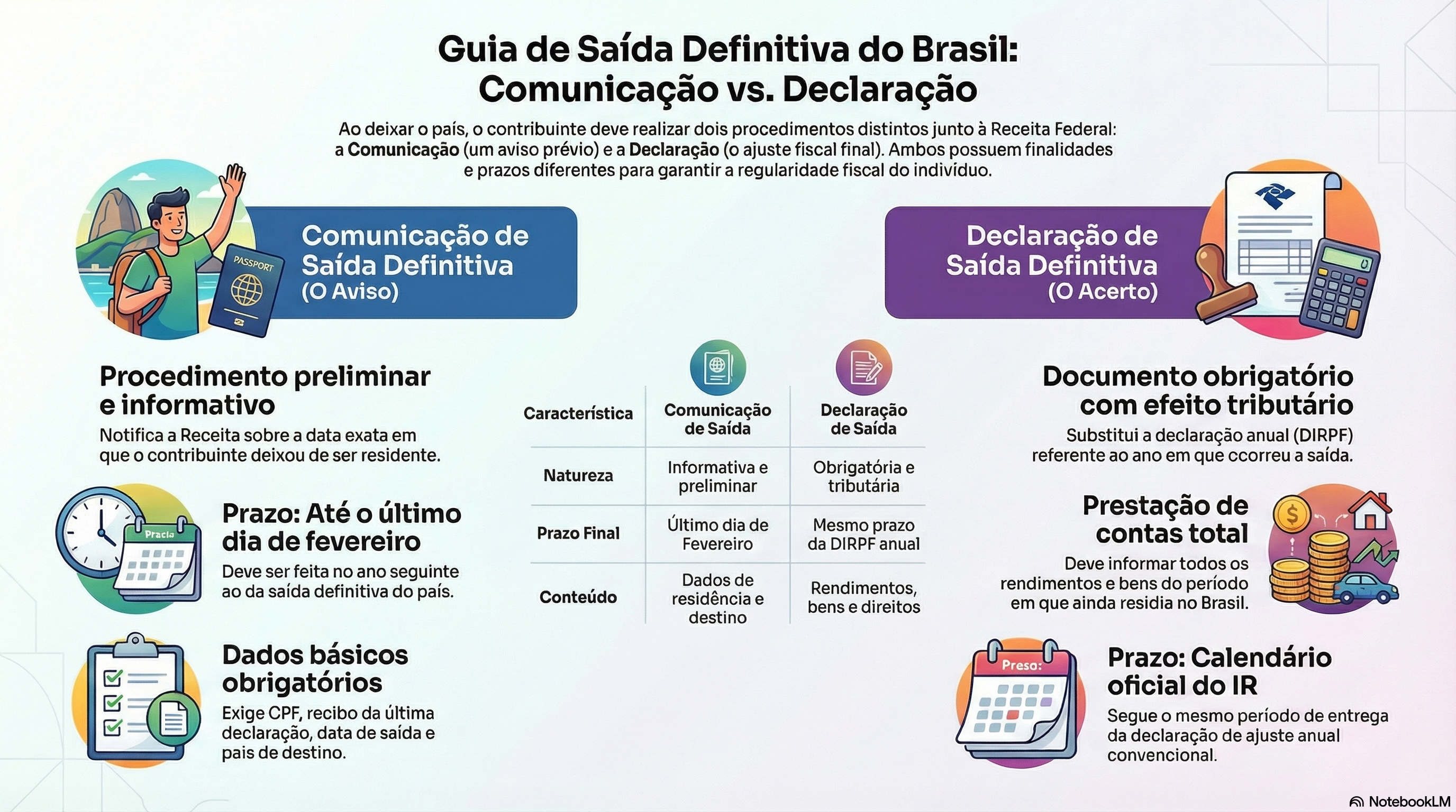 Qual a diferen&ccedil;a entre a Comunica&ccedil;&atilde;o de Sa&iacute;da Definitiva do Pa&iacute;s e a Declara&ccedil;&atilde;o de Sa&iacute;da Definitiva do Brasil?