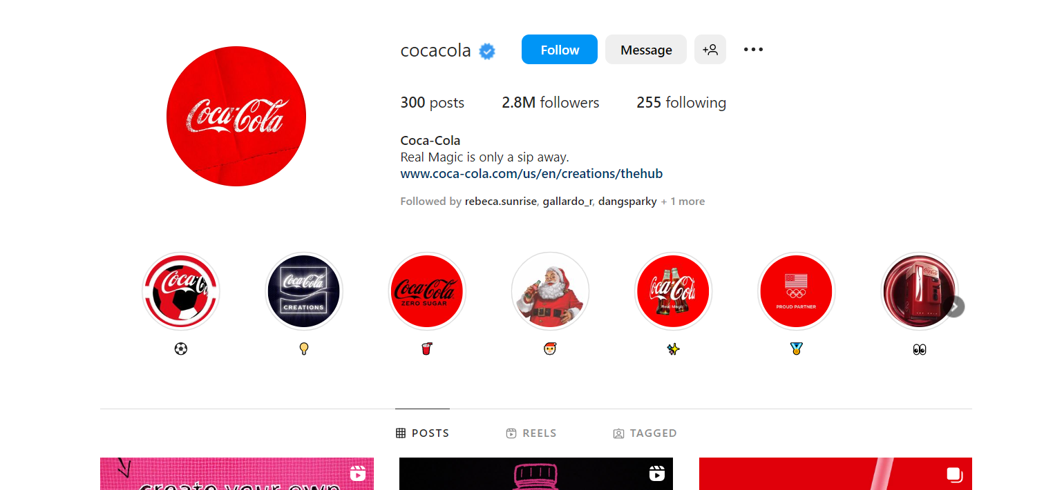 coca cola instagram