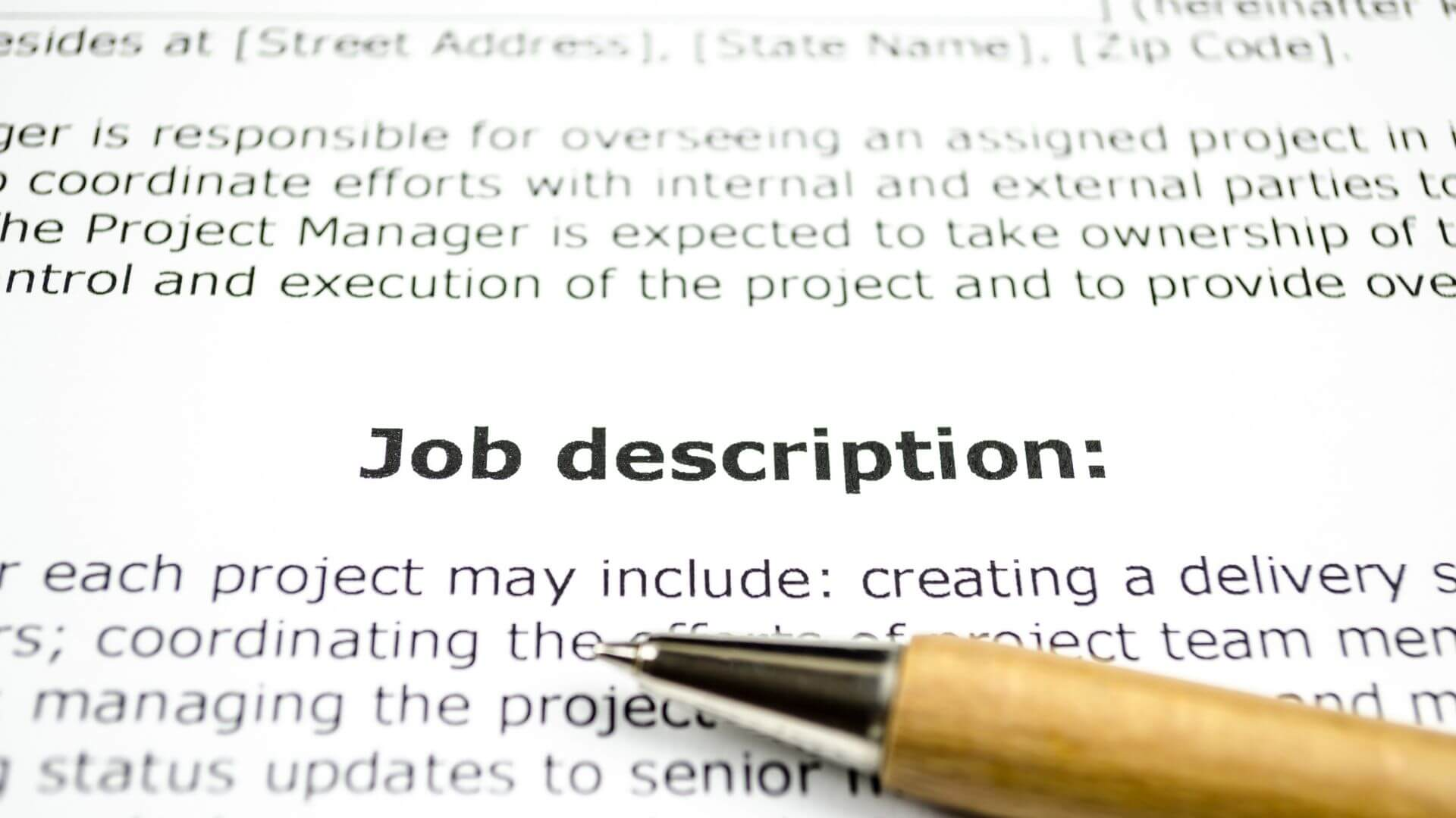 church job description template