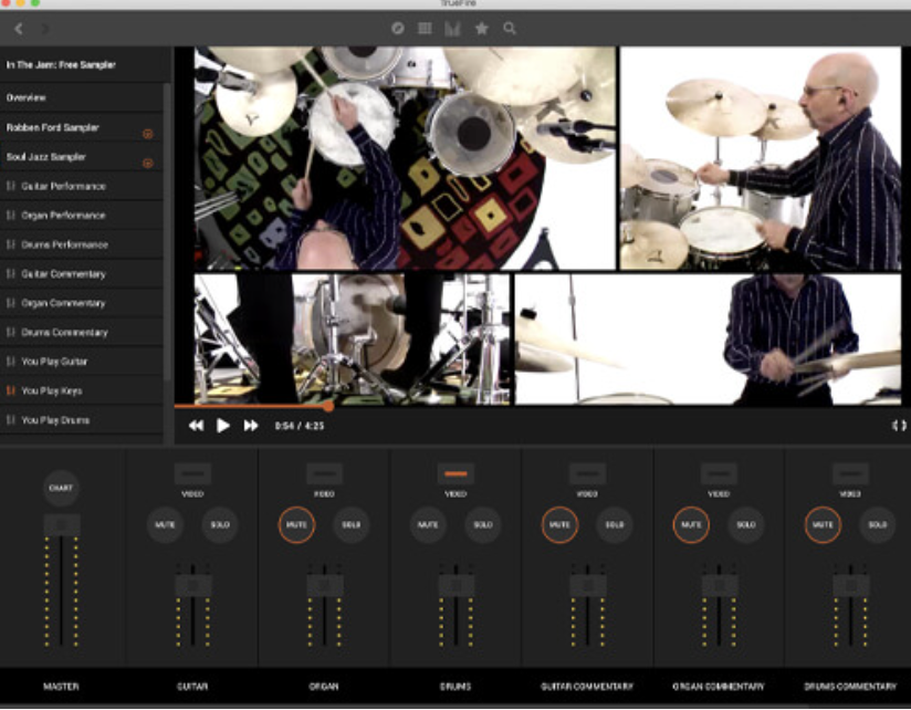 A screenshot showing Truefire's In The Jam feature.
