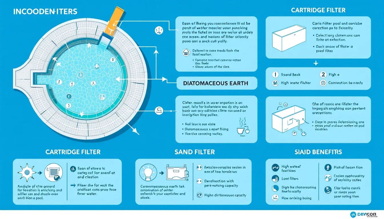 Different types of swimming pool filters, showcasing their features and benefits.