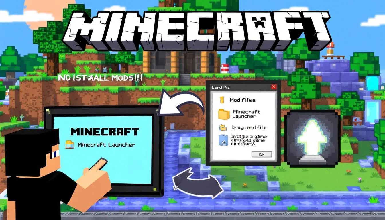 A step-by-step guide on how to install mods in Minecraft, showcasing the installation process.