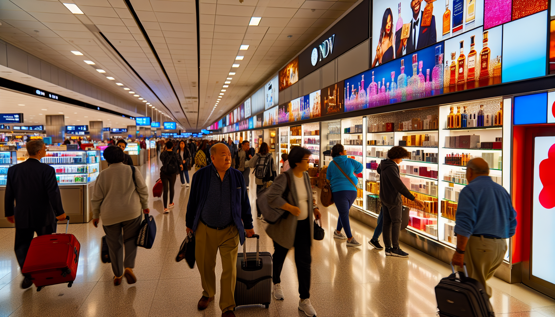 Duty-free shops at Terminal 1, JFK Airport