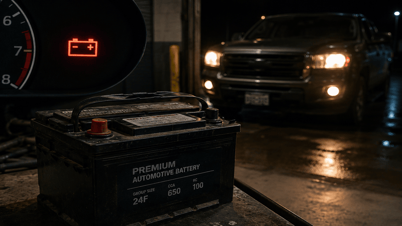 car battery warning showing drain 