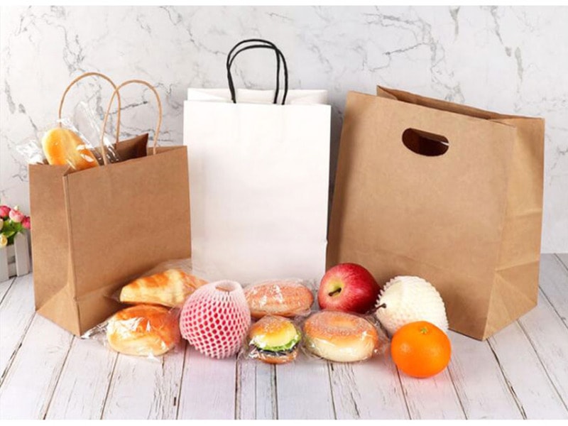 Biodegradable Packaging Solution - Kraft Paper Grocery Bag