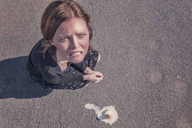 accidental slip, oops, slip, mistake, sad girl, error, wrong, problem, accident, blunder, dropped, woman, girl, failure, blooper, bumbler, goof, whimsical, icre cream, cone, fail, mess, spill, sad, brunette, pavement, ground, people