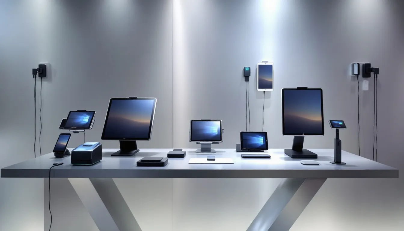 Compact and versatile iPad POS solutions displayed together.