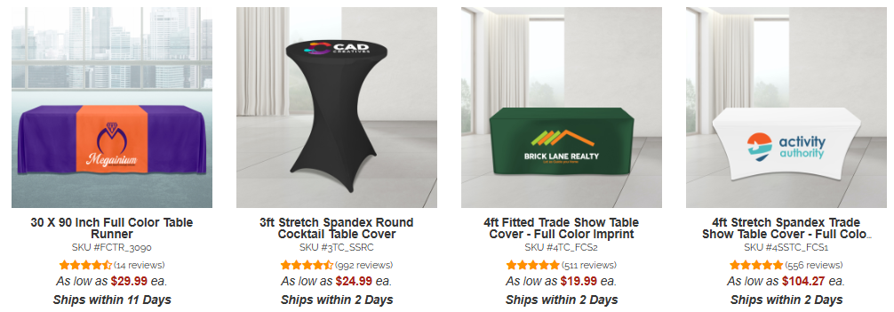 Branded Table Covers & Napkins